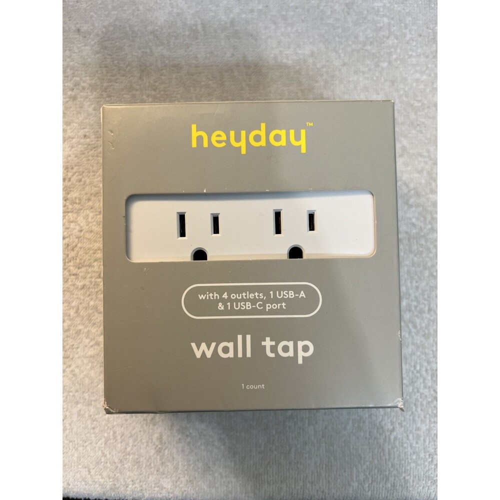 Heyday - Wall Tap - 4 outlets, 1 USB-A, AND 1 UBA-C PORTS